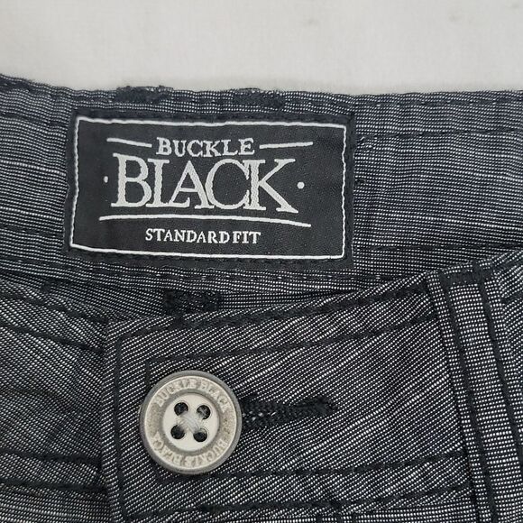 Mens Buckle Black Cargo style Shorts size 30 Standard Fit - Picture 3 of 10